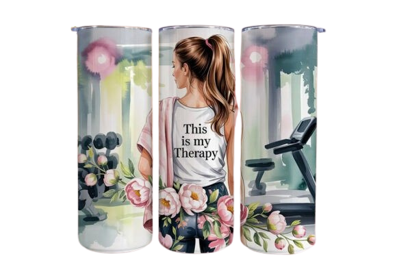 “This Is My Therapy” 20oz Skinny Tumbler