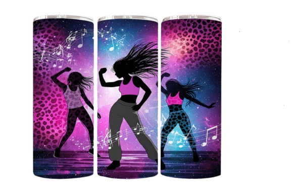 Dance Vibes 20oz Skinny Tumbler – Neon Music Edition