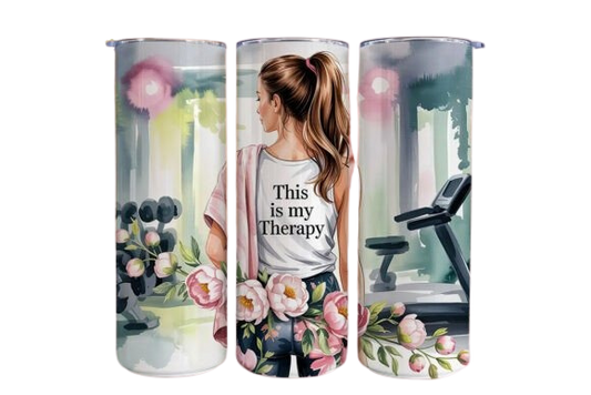 “This Is My Therapy” 20oz Skinny Tumbler