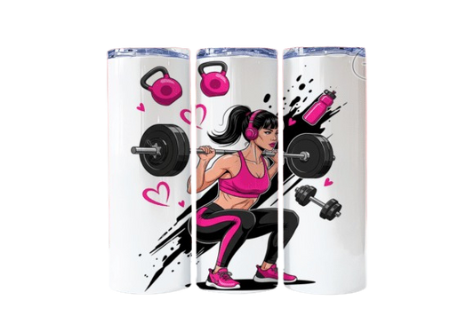 Strong & Stylish – 20oz Skinny Tumbler (Weightlifting Girl Edition)