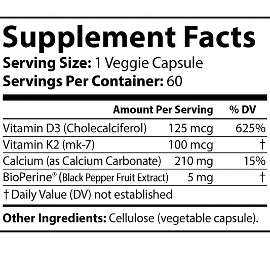 Vitamin K2 + D3 – Premium Bone & Heart Support
