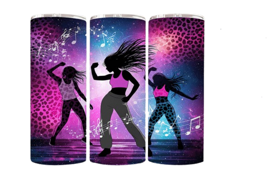 Dance Vibes 20oz Skinny Tumbler – Neon Music Edition