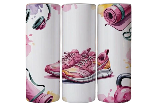 Pink Fitness Vibes – 20oz Skinny Tumbler